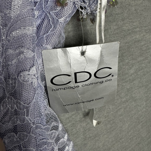 Vintage Lace Babydoll Midi Dress Lavender Size 14 Fairy Wedding Guest‎ New - Picture 5 of 6